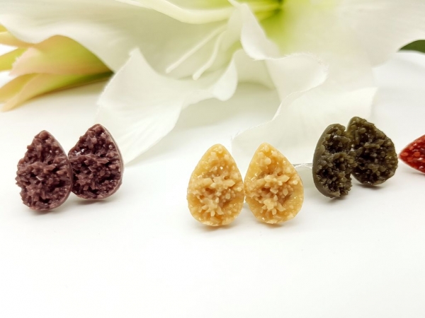 Krater Tropfen Ohrstecker